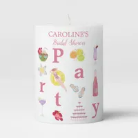 Tropical Beach Bridal Shower Favor Pillar Candle