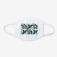 Realm of Beautiful Chic Morpho Butterflies White Cotton Face Mask