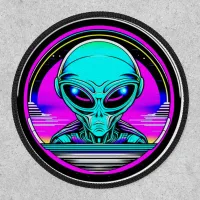 Extra Terrestrial Alien Flying a UFO Patch