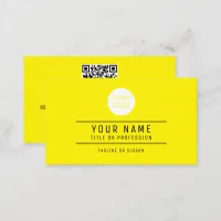 QR Code Name Professional Logo Lemon Yellow Calling Card