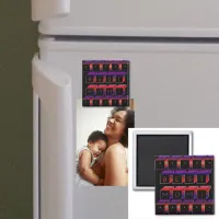 Best Mom Colored Blocks & Black Background Magnet