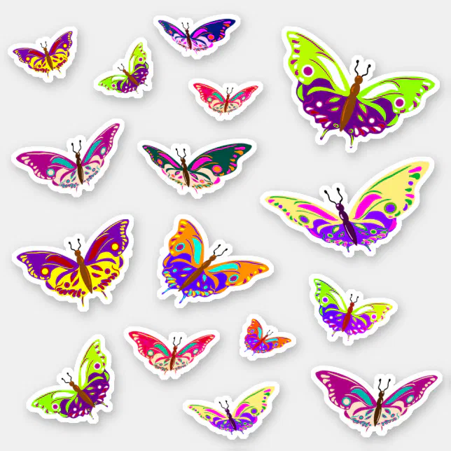 Flying multicolored butterflies sticker
