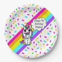 Personalized Unicorn, Rainbow and Butterfly Paper Plates