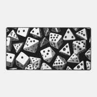 Dice Delight: A Geometric Cascade Desk Mat