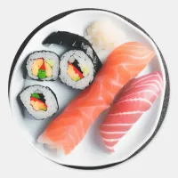 Plate of Sushi | Realistic Food  Classic Round Sticker