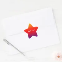 Orange Red Sunset Sky Add Name Star Sticker