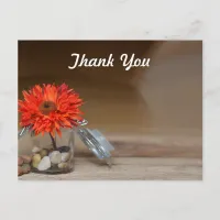 Orange Flower in Mason Jar Thank You Postcard