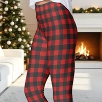 Red and Black Buffalo Plaid Christmas Leggings