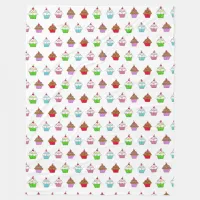 Whimsical Cupcakes Fleece Blanket