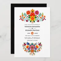 Vibrant Mexican Fiesta Floral Wedding Invitation