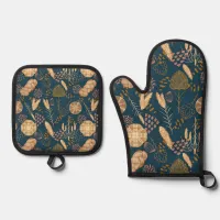 Bakery Bliss: Artisan Bread & Barley, Teal Oven Mitt & Pot Holder Set