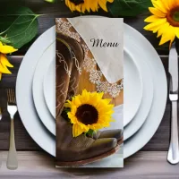 Country Sunflower & Lace Western Quincea&#241;era Party Menu