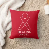 Root Chakra Geometrical Healing Angel Red Throw Pillow