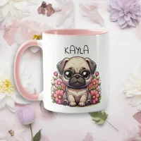 Personalized Cute Pug Puppy Dog Mug