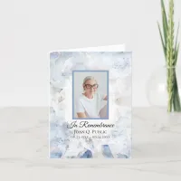 Blue Tinted Carnation Floral Funeral Sympathy Thank You Card