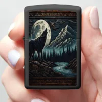 Wolf's Moonlight Serenade Zippo Lighter