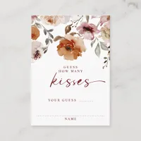 How Many Kisses Bridal Shower Game Terracotta Card