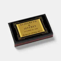 Black Gold Art Deco Great Gatsby Wedding Matchboxes