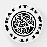 "It Is What It Is" Meme and Swirling Celtic Design Paperweight