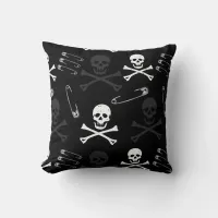 Punk Goth Grunge Black Throw Pillow