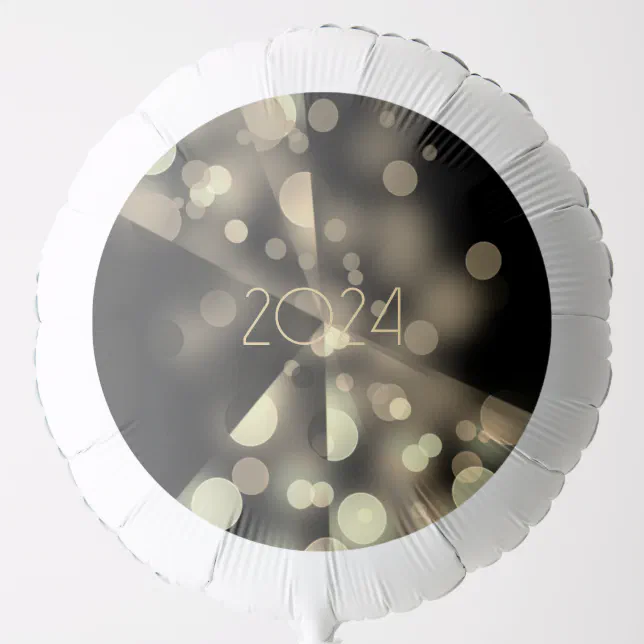 2024 new year with golden bubbles balloon