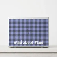 Buffalo Plaid Blue & Black Monogram Simple | HP Laptop Skin