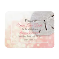 Coral Sand Dollar Wedding Save the Date Magnet