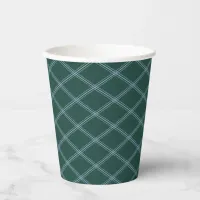 Forest Green and Slate Blue Art Deco Elegance Paper Cups