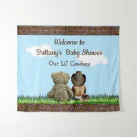 Welcome Rustic Cowboy Baby of Color Shower Banner Tapestry