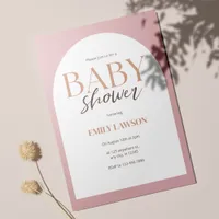 Dusty Pink ﻿Gender Neutral Minimalist Baby Shower Invitation