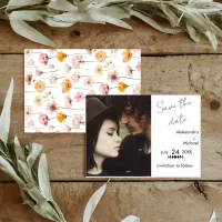 Boho Floral Photo Elegant Celestial Modern Save The Date