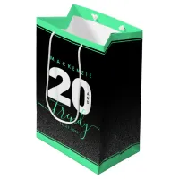 Modern Girly Mint Green 20 and Trendy Medium Gift Bag