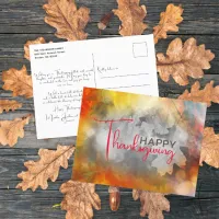 Thumbnail for Dreamy Autumn Foliage Thanksgiving Message Postcard