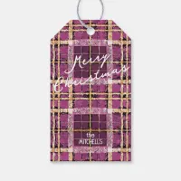 Magenta Gold Christmas Pattern#7 ID1009 Gift Tags