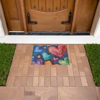 Hand Drawn Hearts & Stars Doormat