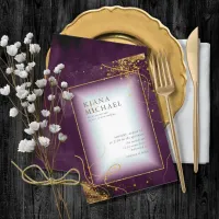 Fine Gold Lines Abstract Wedding V2 Plum ID867