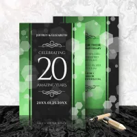 Elegant 20th Emerald Wedding Anniversary Invitation