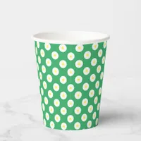 Playful Green Cup with Yellow and White Polka-Dots