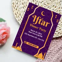 Purple Modern Ramadan Iftar Party Invitation