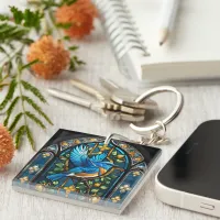 Singing Bluebird: Stained Glass Serenade Keychain