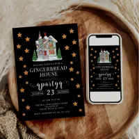 Festive Christmas Gingerbread Decorating Party Invitation