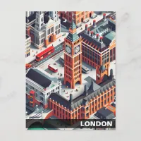 Isometric London Travel Postcard