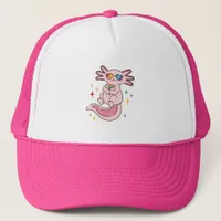 An adorable Pride Axolotl  Trucker Hat