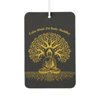 Gold Looking Buddha Surrounded by Intricate Leaves Air Freshener