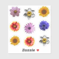 Cute Flower Photo Cutouts Sticker Set