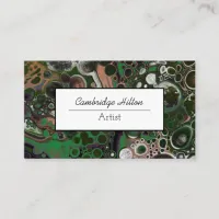 Green and Brown Marble Abstract Fluid Art   Business Card