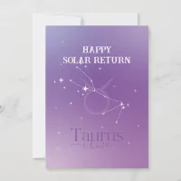 Zodiac Sign Taurus Lavender Flat Card