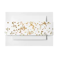 Gold and White Confetti Wedding Belly Band