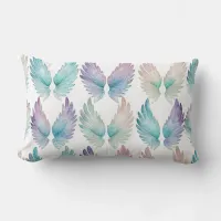 Fairy Wings in Purple and Teal Throw Pillow