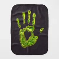 Glowing Ghoul Handprint Baby Burp Cloth